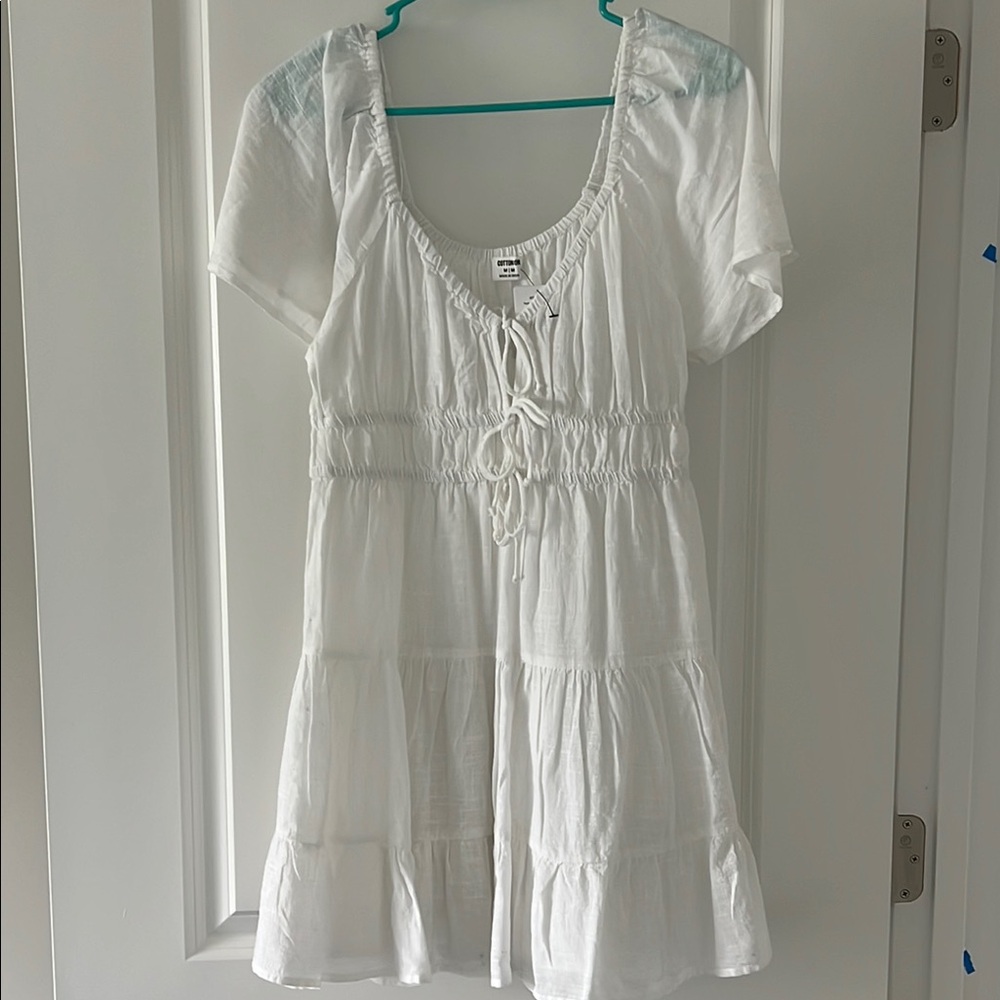 White Short Sleeve Dress